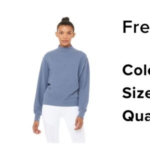 ALO Yoga Blue Cowl Neck Sweater